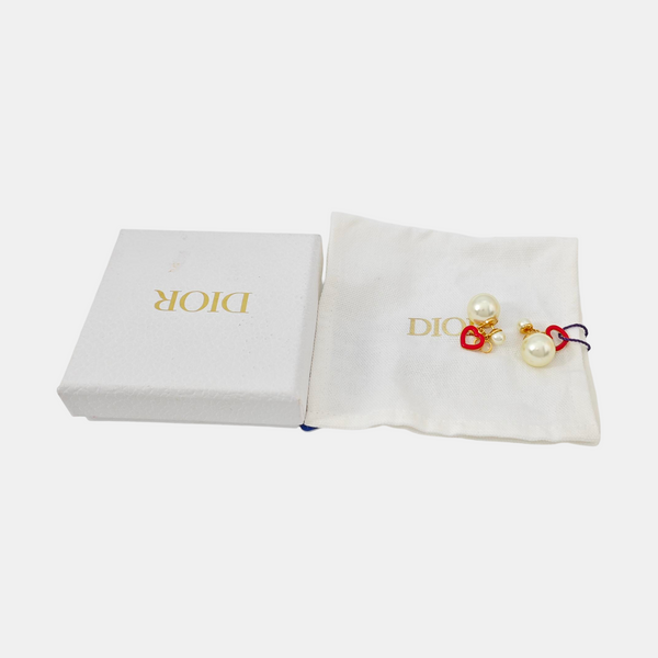 Dior Tribales Metal White Stud Earrings