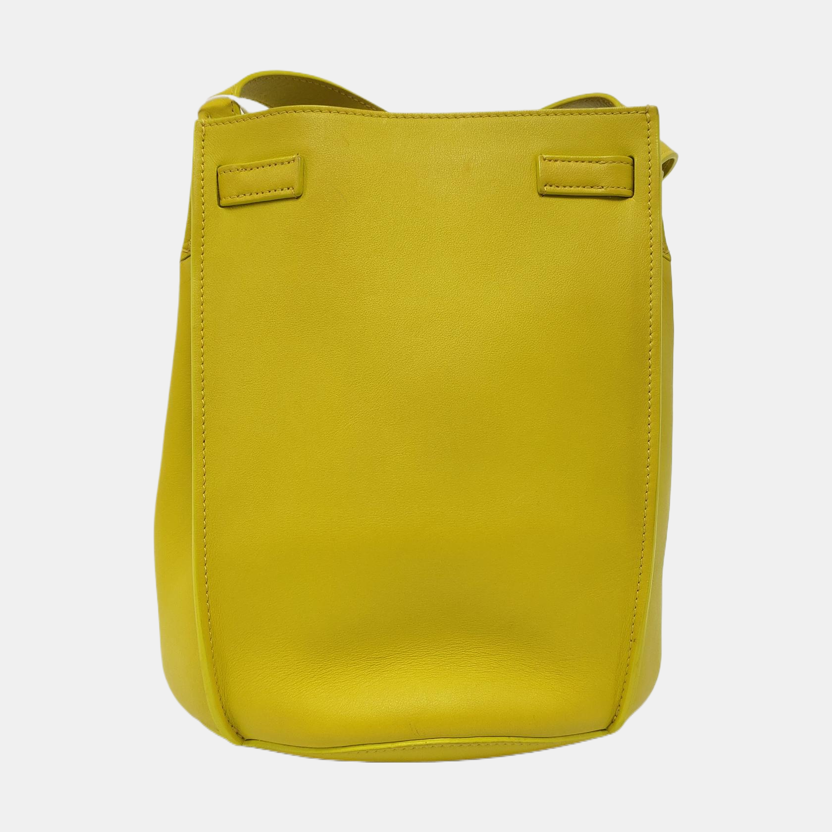 Authenticated pre-owned  BIG BAG Calfskin Yellow - Bucket Bag at Looply