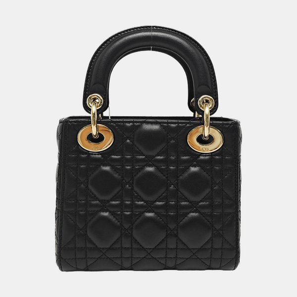 Lady Dior Mini Cannage Lambskin Black