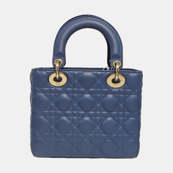 Lady Dior Small Quilted Lambskin Blue