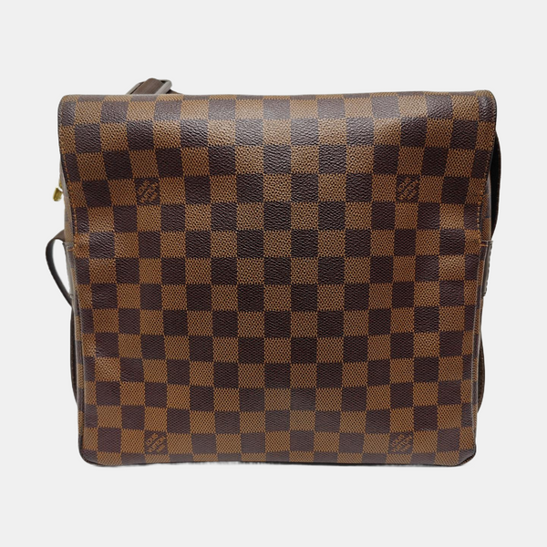NAVIGLIO MM Damier Ebene Coated Canvas Brown
