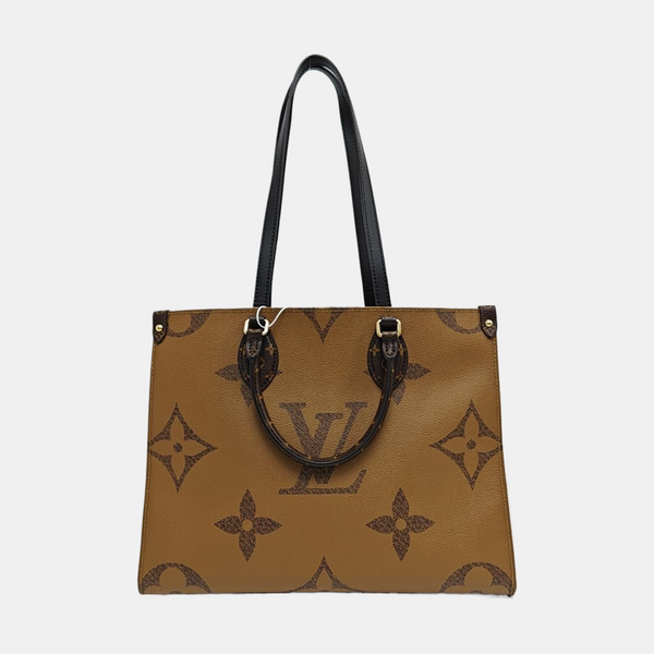 Authenticated pre-owned  ONTHEGO MM Monogram Coated Canvas Brown - Tote Bag at Looply