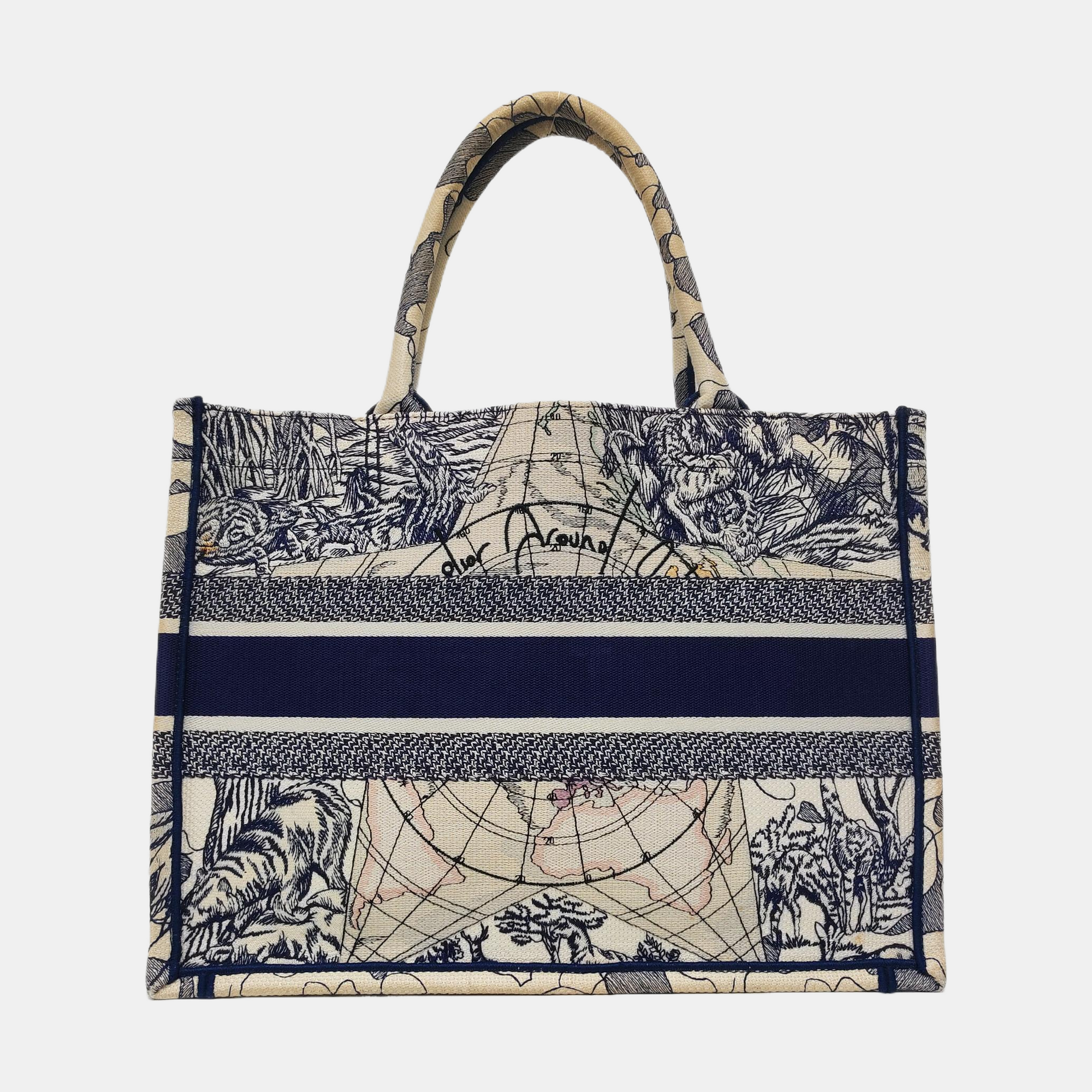 Authenticated pre-owned  Book Tote Medium Canvas Blue - Tote Bag at Looply