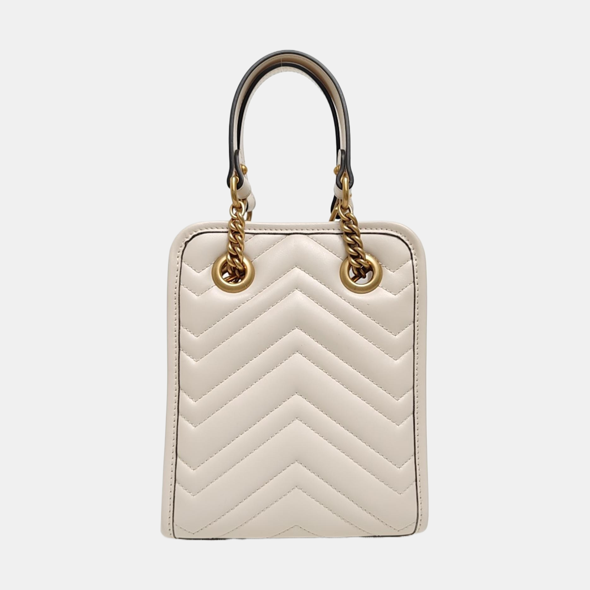 GG Marmont Mini Quilted Calfskin White