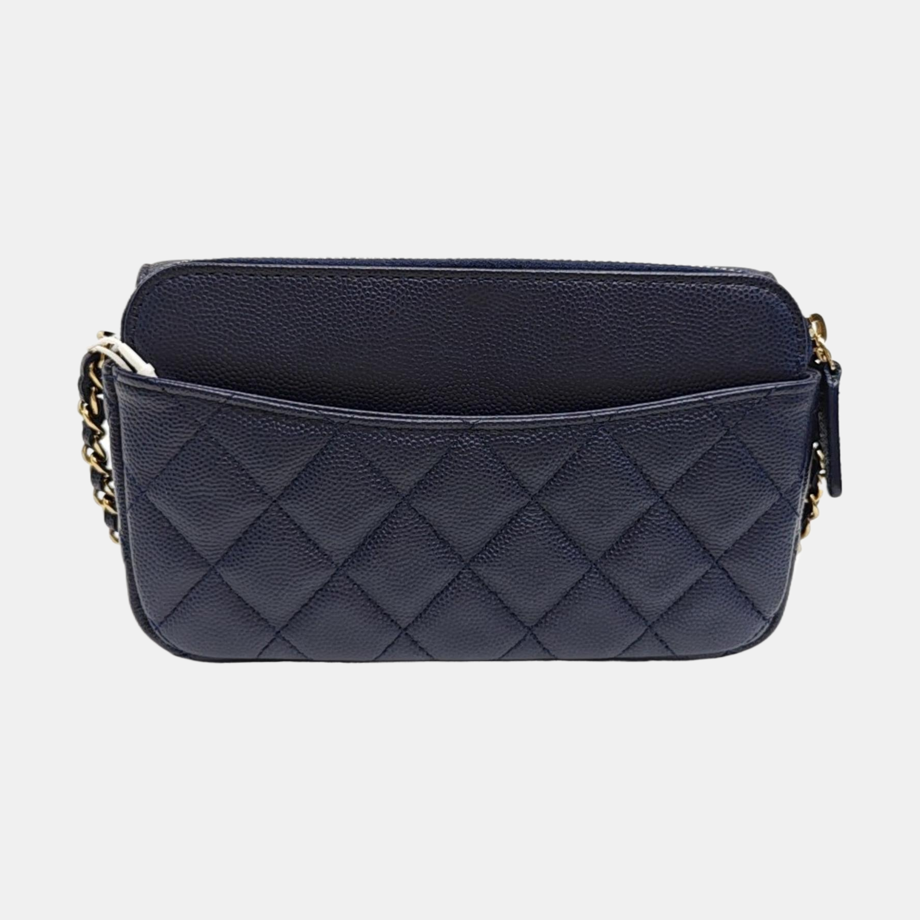 CLASSIC FLAP Mini Quilted Grained Calfskin Blue