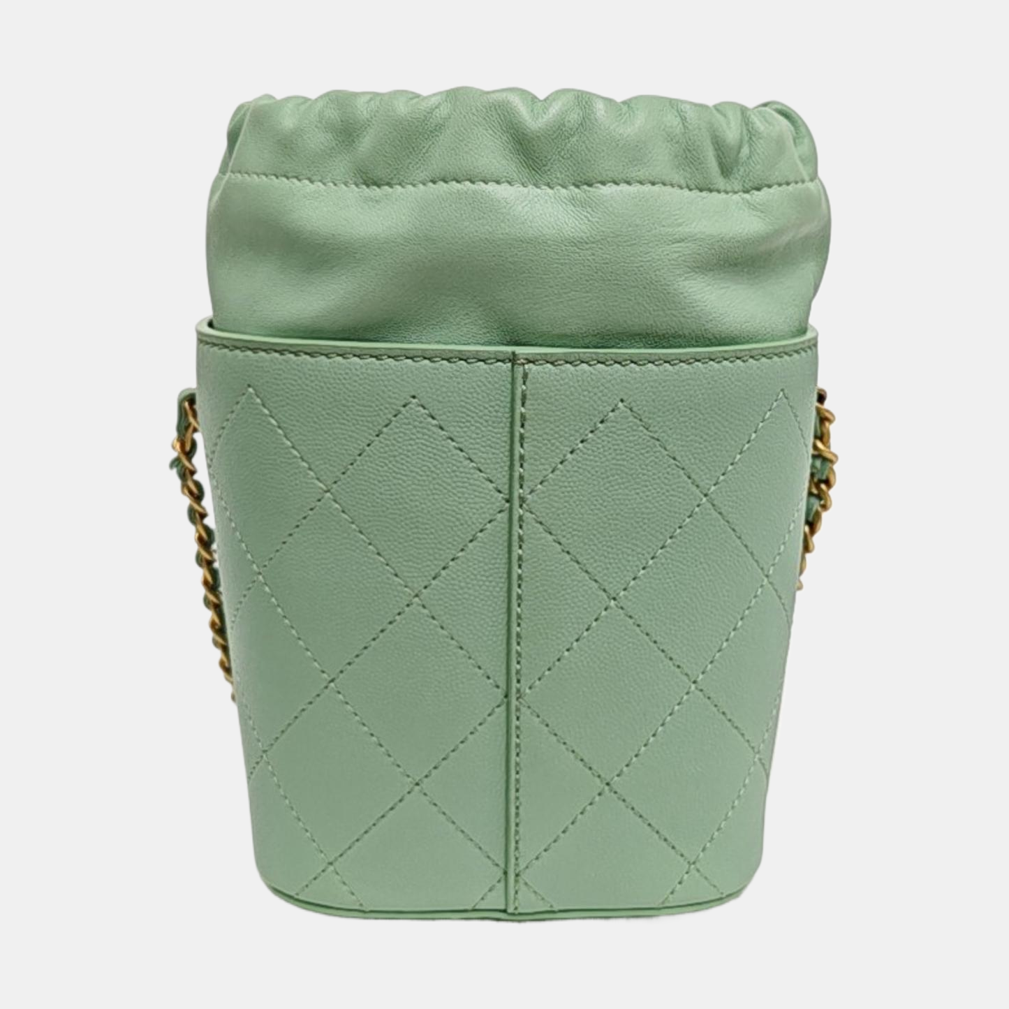 DRAWSTRING Quilted Lambskin Green