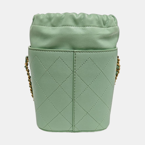 DRAWSTRING Quilted Lambskin Green