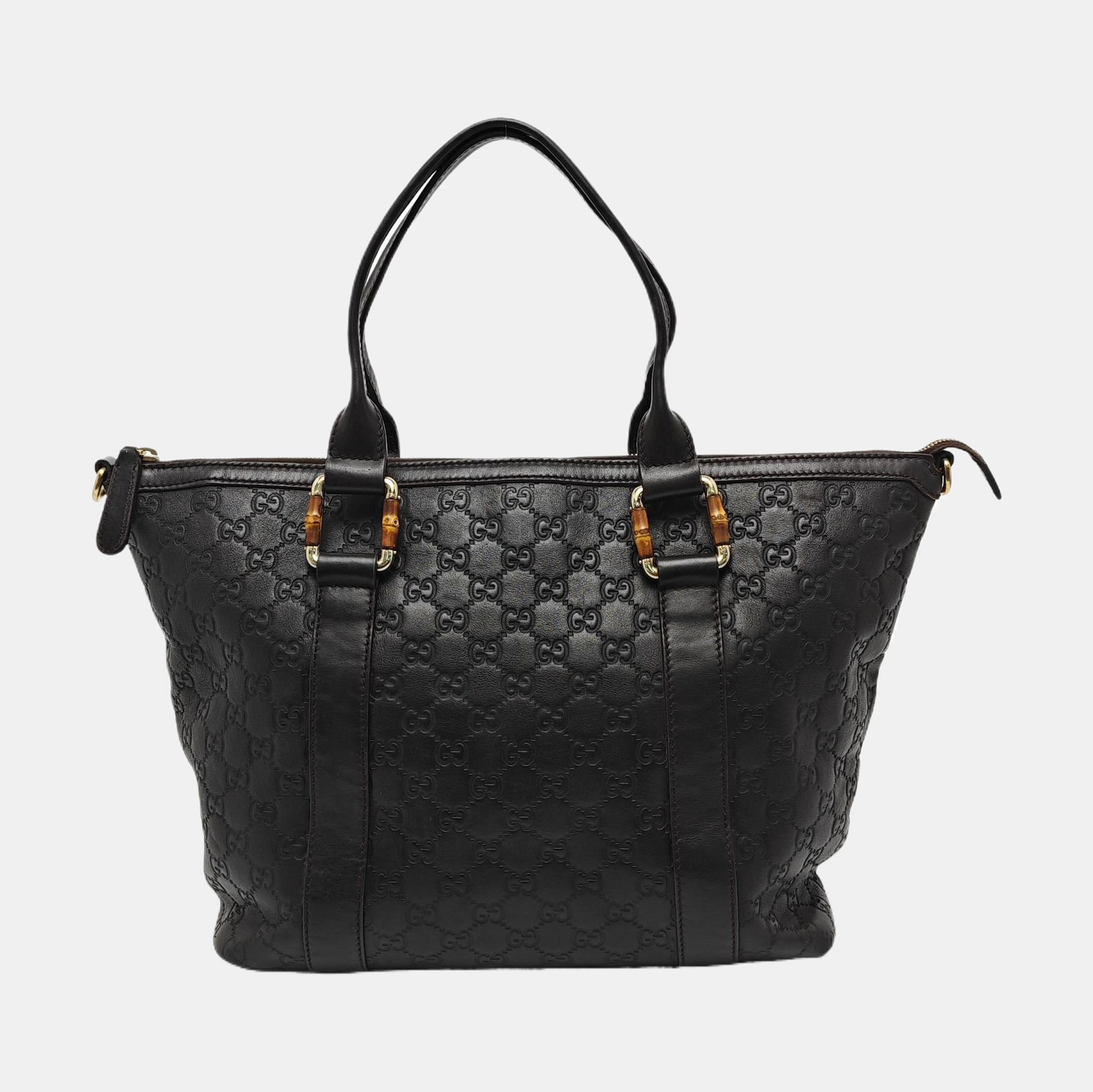 Monogram Calfskin Top Handle Bag Brown