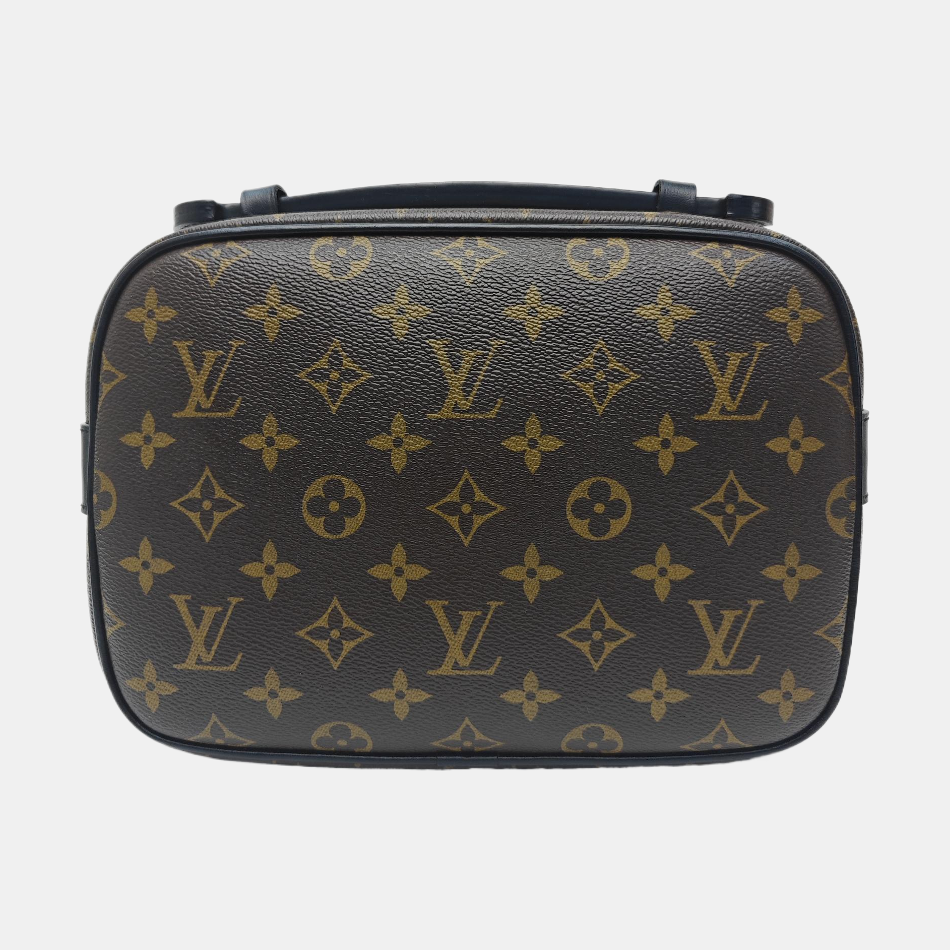 S LOCK Monogram Coated Canvas Brown