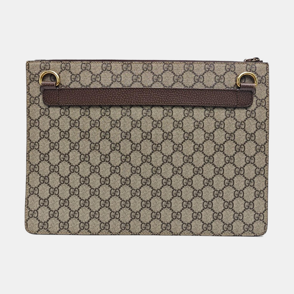 Monogram Coated Canvas Clutch Beige
