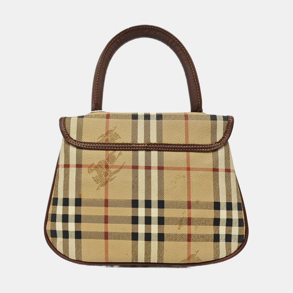 Coated Canvas Shoulder Bag Beige