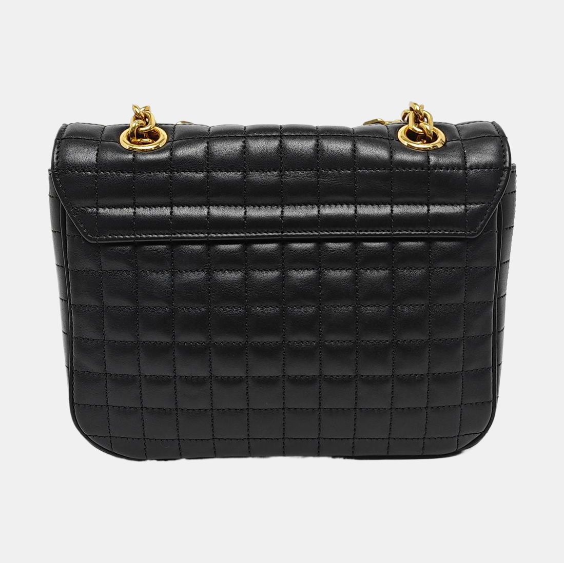 C Small Quilted Calfskin Black