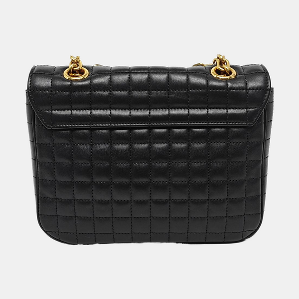 C Small Quilted Calfskin Black
