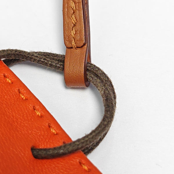 Leather Bag Charm Orange