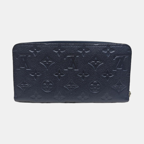 ZIPPY Monogram Calfskin Blue Wallet