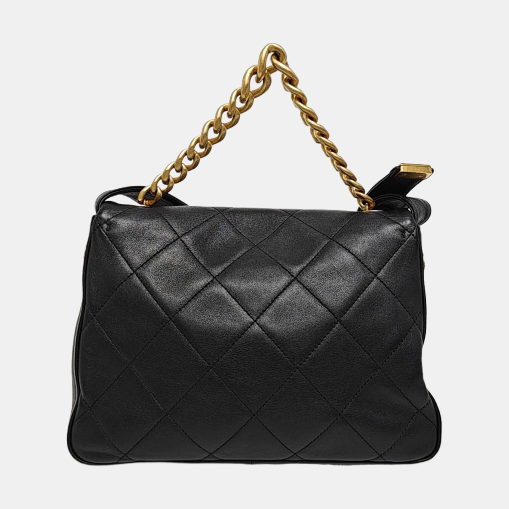 Quilted Lambskin Shoulder Bag Black