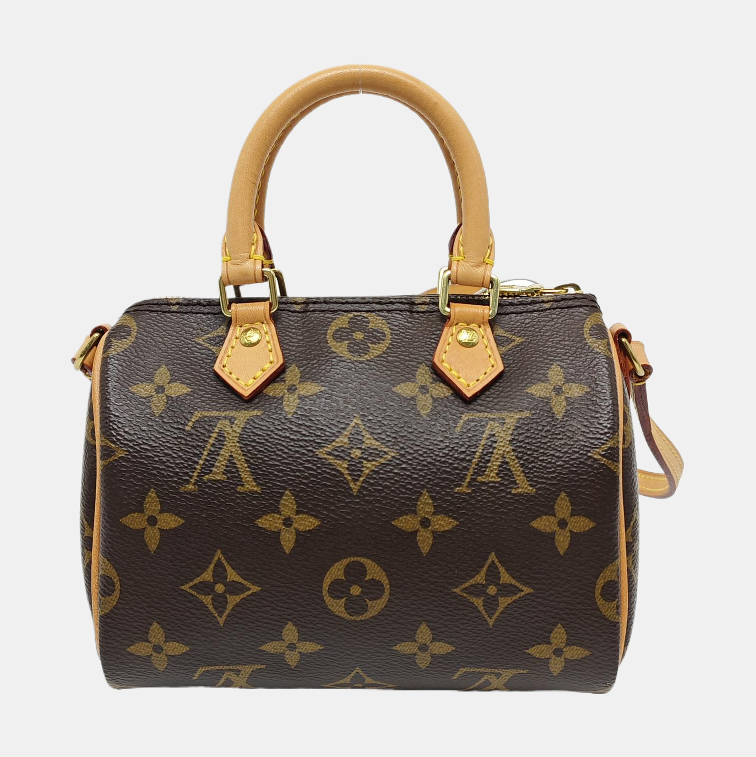 Authenticated pre-owned  SPEEDY Nano Monogram Coated Canvas Brown - Shoulder Bag at Looply