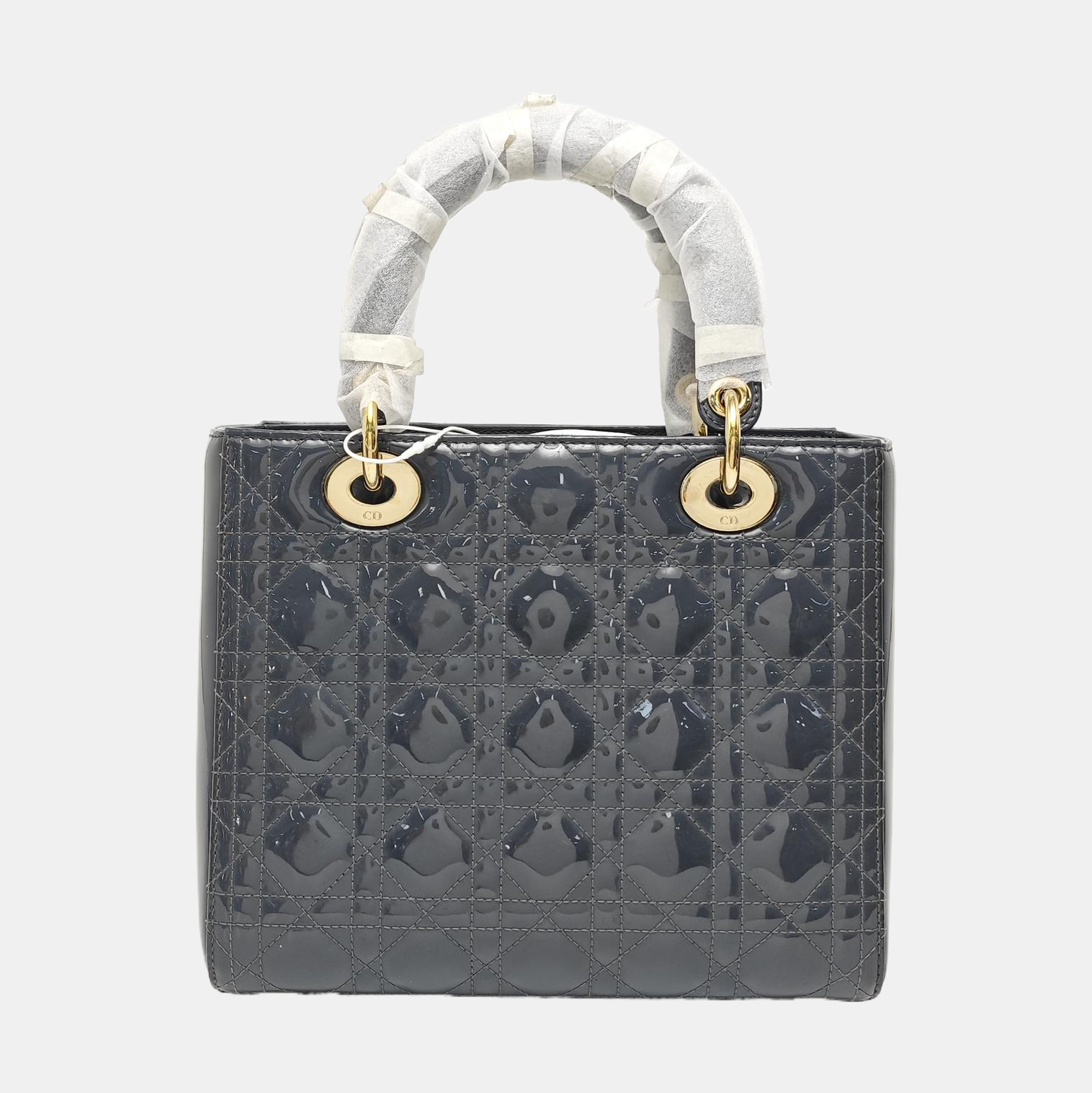 Lady Dior Medium Cannage Patent Leather Blue