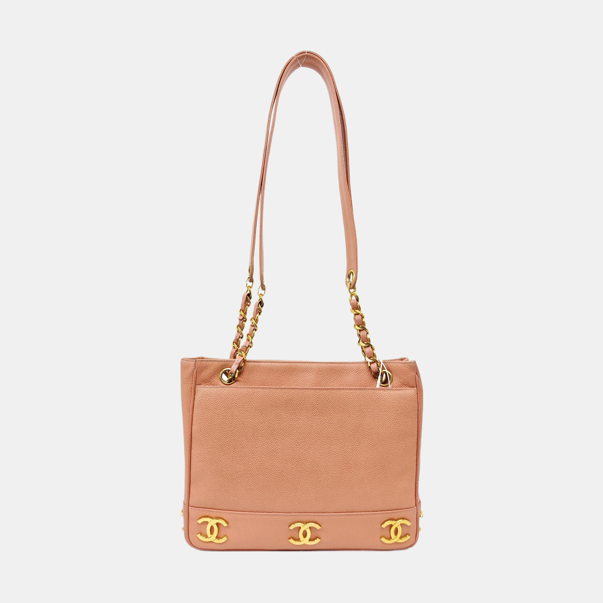Grained Calfskin Tote Bag Pink