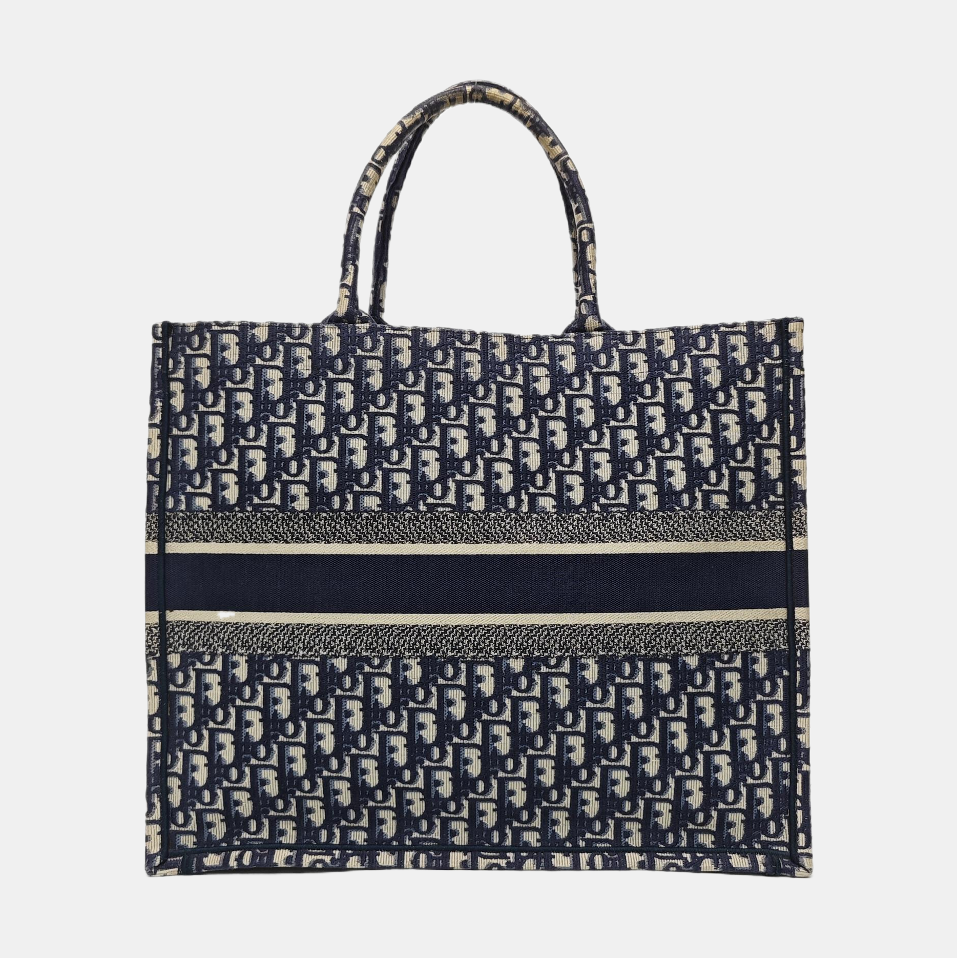 Book Tote Large Oblique Canvas Blue