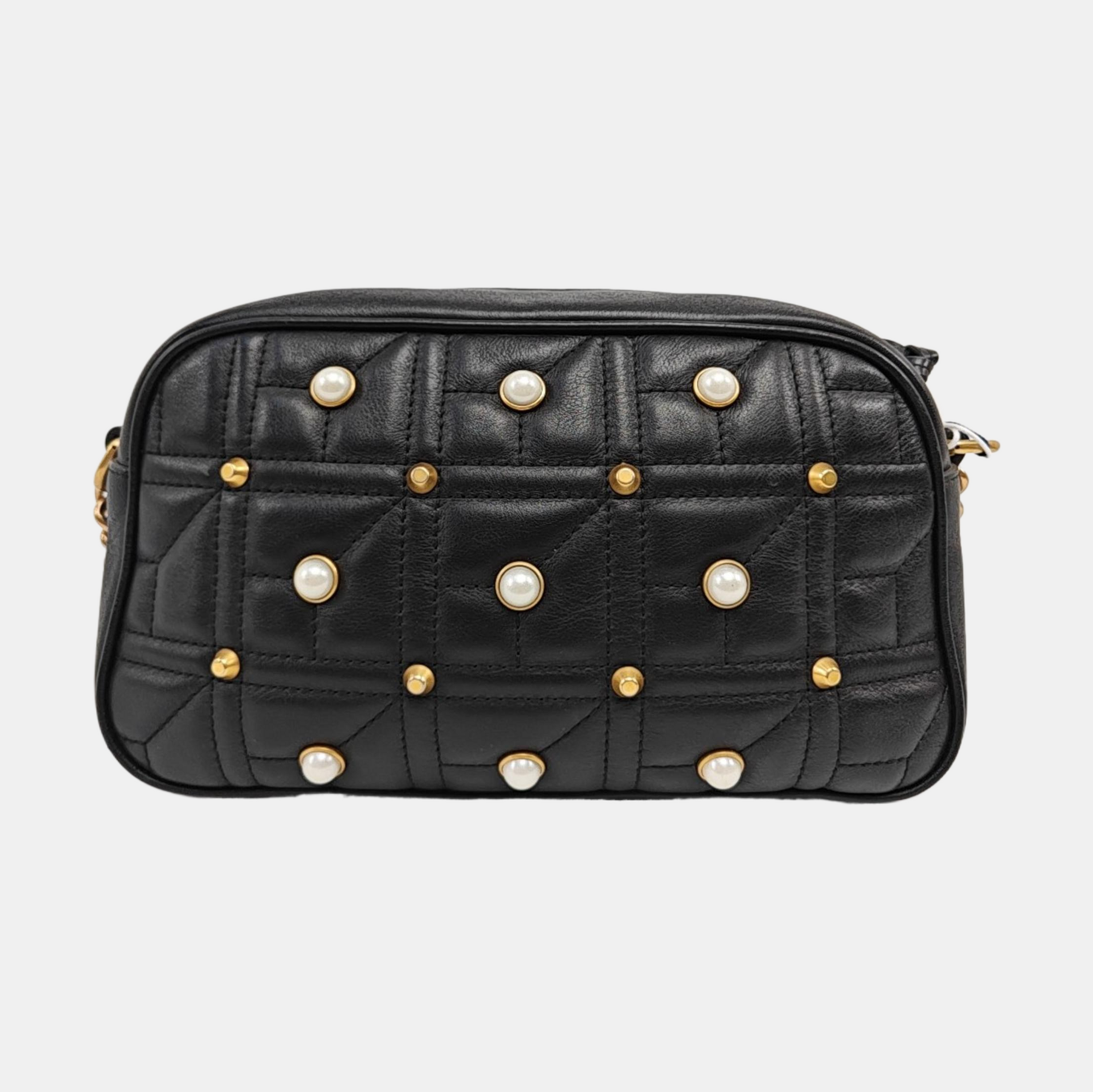 GG Marmont Small Quilted Calfskin Black