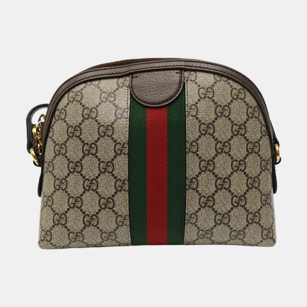 Ophidia Small Monogram Coated Canvas Beige