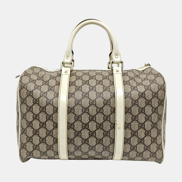 Boston Monogram Coated Canvas Beige