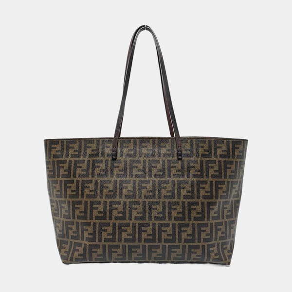 Coated Canvas Tote Bag Brown