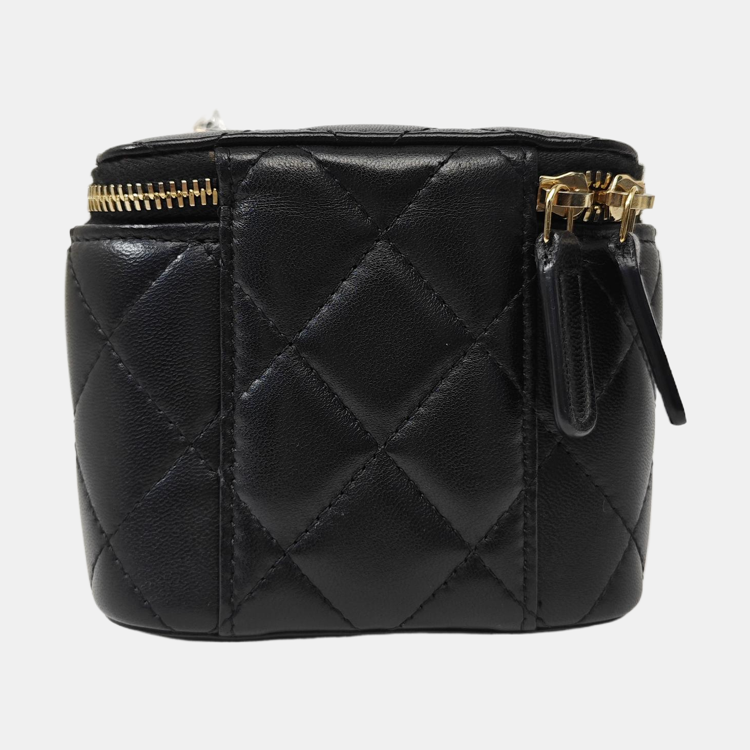 VANITY CASE Mini Quilted Lambskin Black