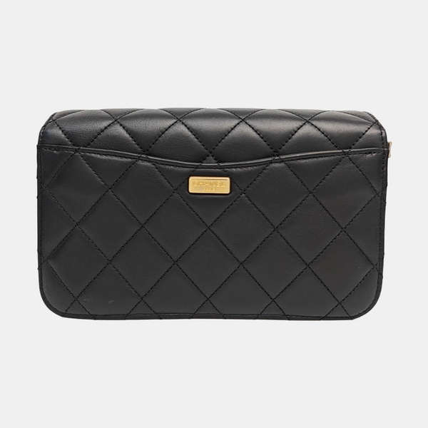 Quilted Calfskin Shoulder Bag Black