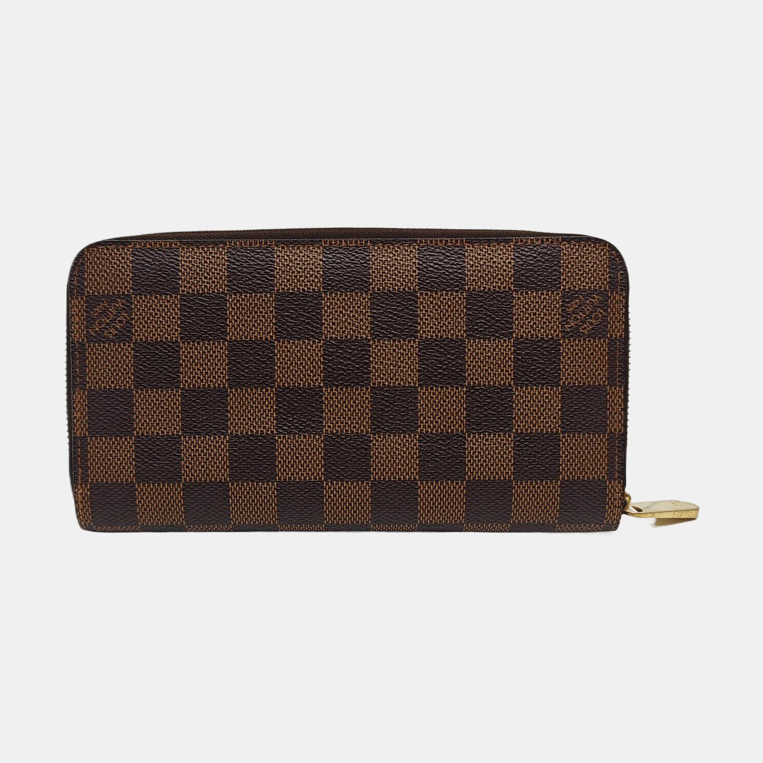 ZIPPY Damier Ebene Coated Canvas Brown Wallet
