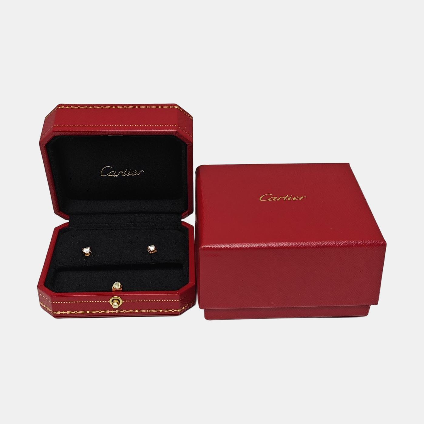 C DE CARTIER 18k Rose Gold Stud Earrings