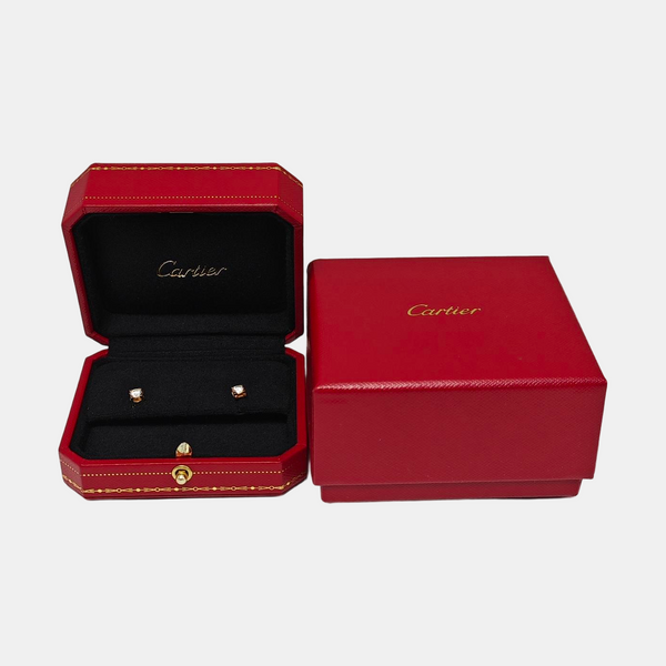C DE CARTIER 18k Rose Gold Stud Earrings