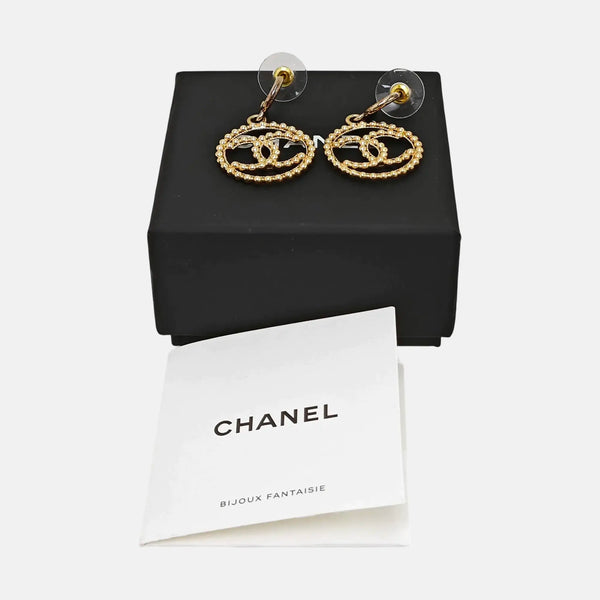 CC Logo Metal Gold Earrings