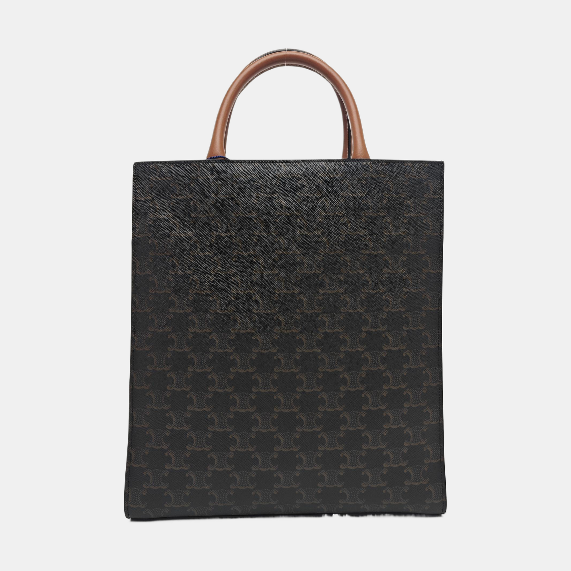CABAS CELINE Small Coated Canvas Brown