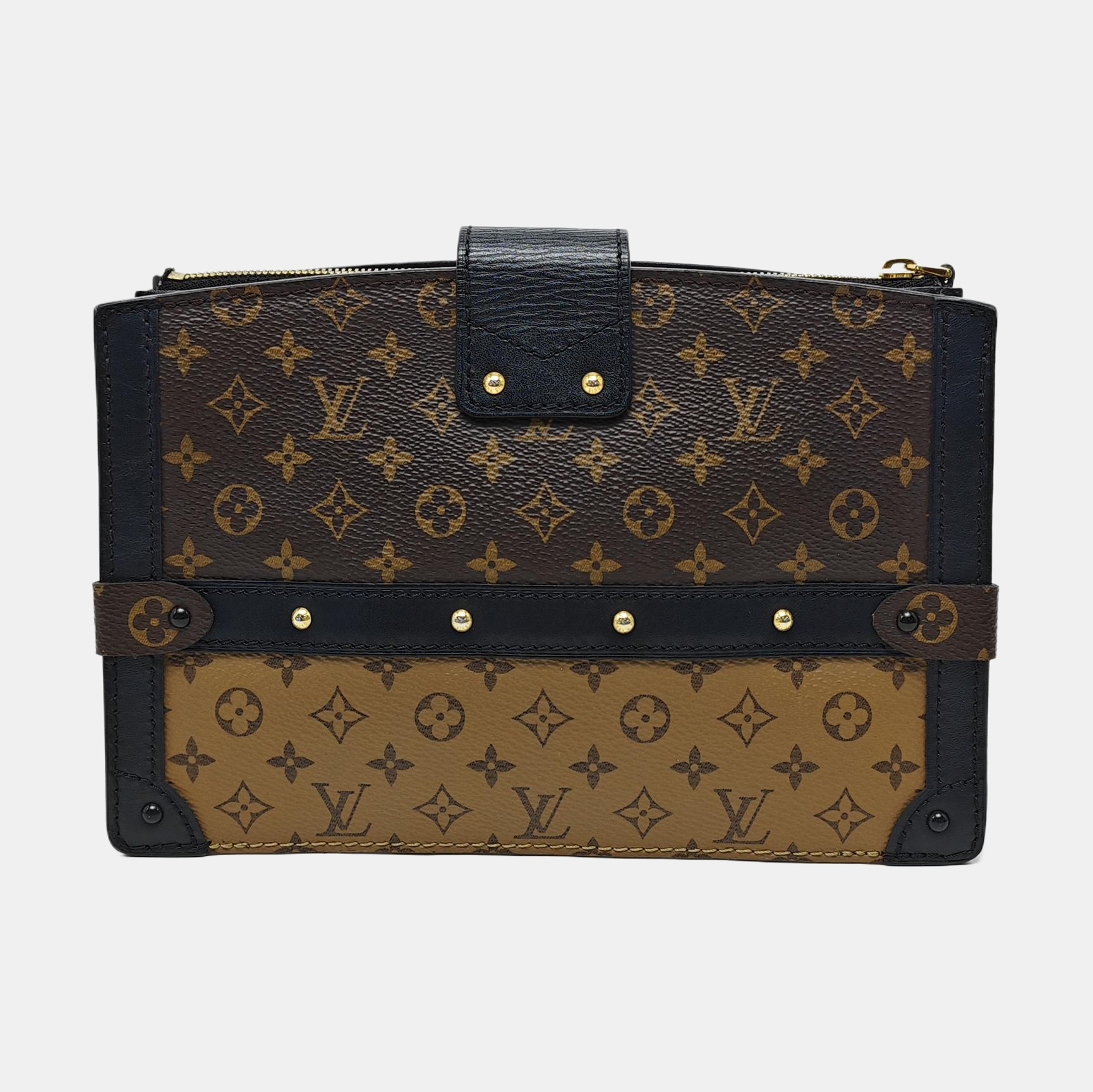 TRUNK Monogram Coated Canvas Brown