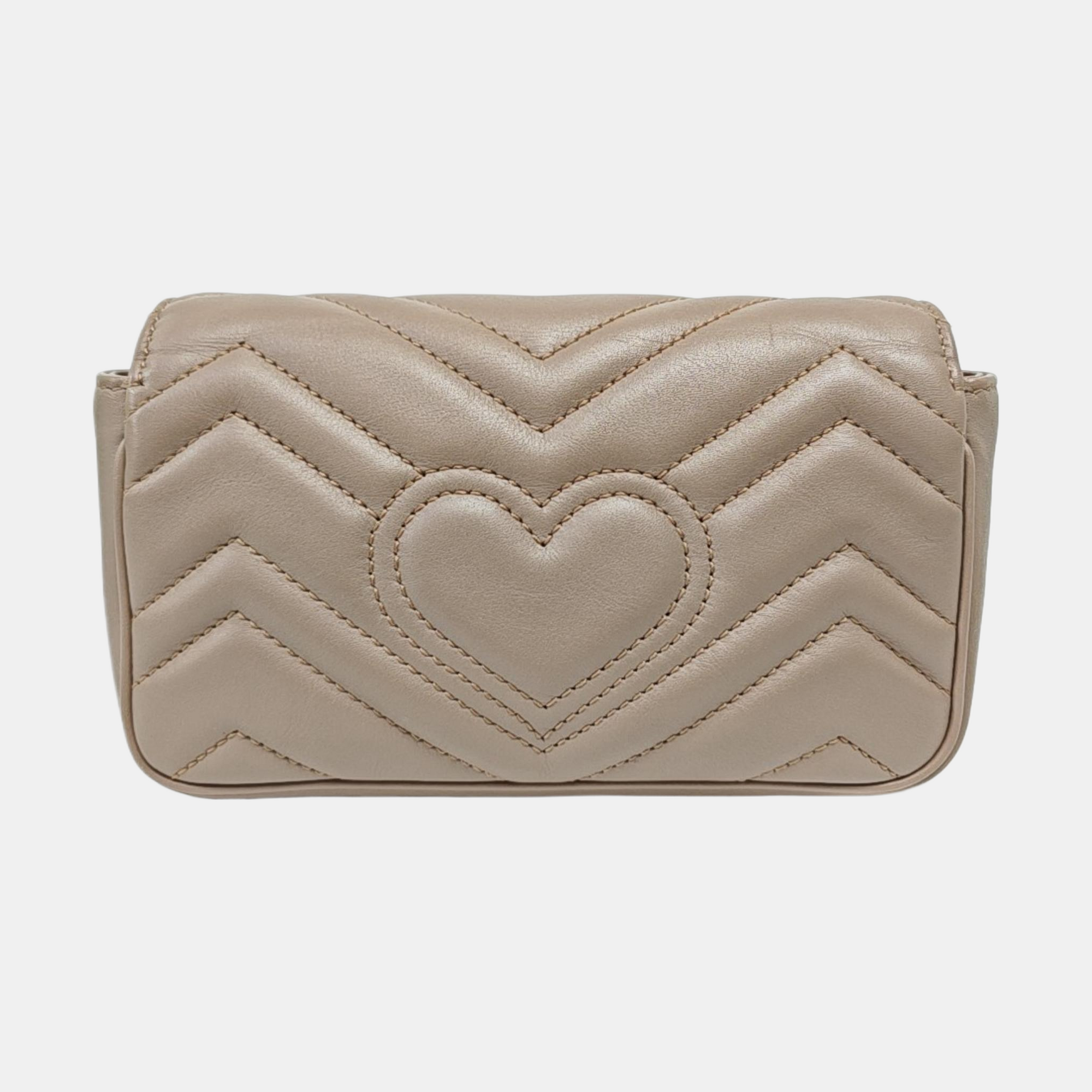 GG Marmont Mini Quilted Calfskin Beige