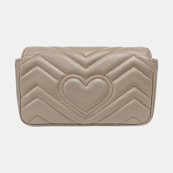 GG Marmont Mini Quilted Calfskin Beige