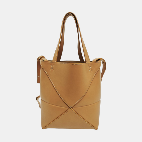 Puzzle Fold Mini Quilted Calfskin Brown