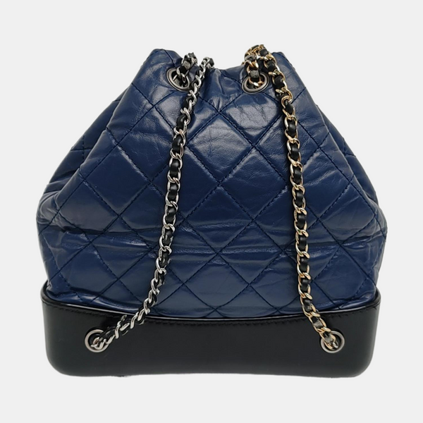 GABRIELLE Small Quilted Calfskin Blue