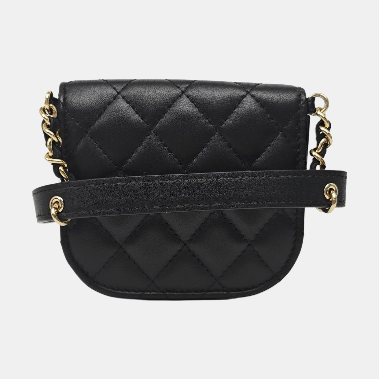 Quilted Lambskin Belt Bag Black