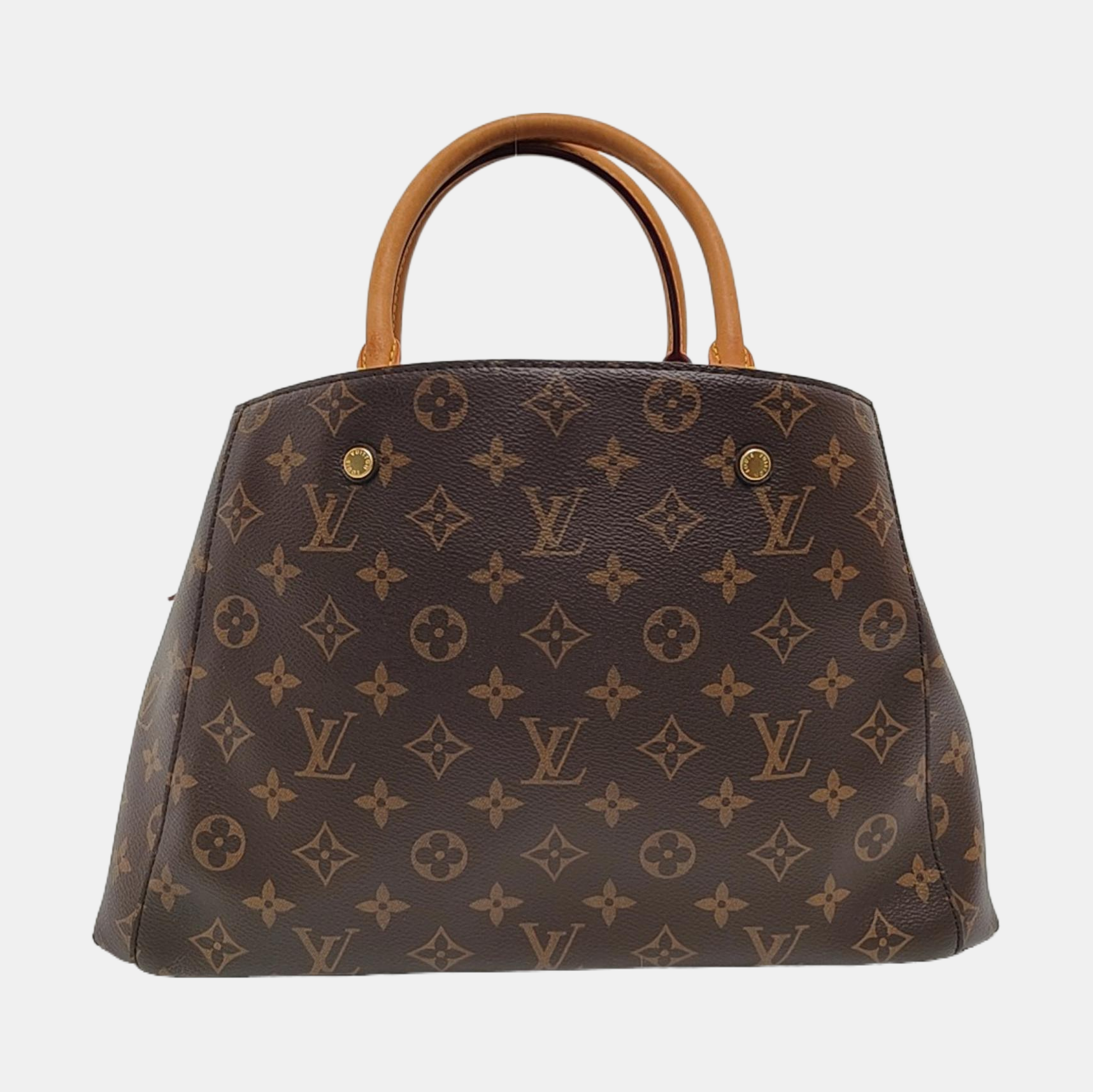 MONTAIGNE MM Monogram Coated Canvas Brown