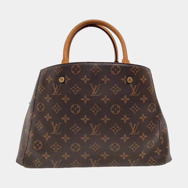 MONTAIGNE MM Monogram Coated Canvas Brown