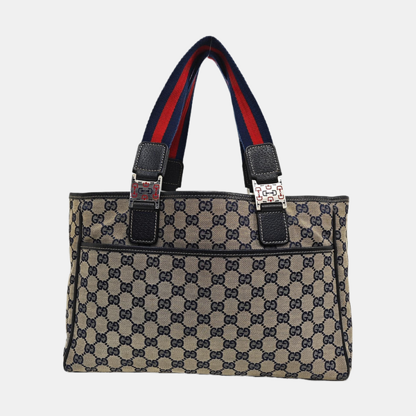 Monogram Canvas Tote Bag Brown