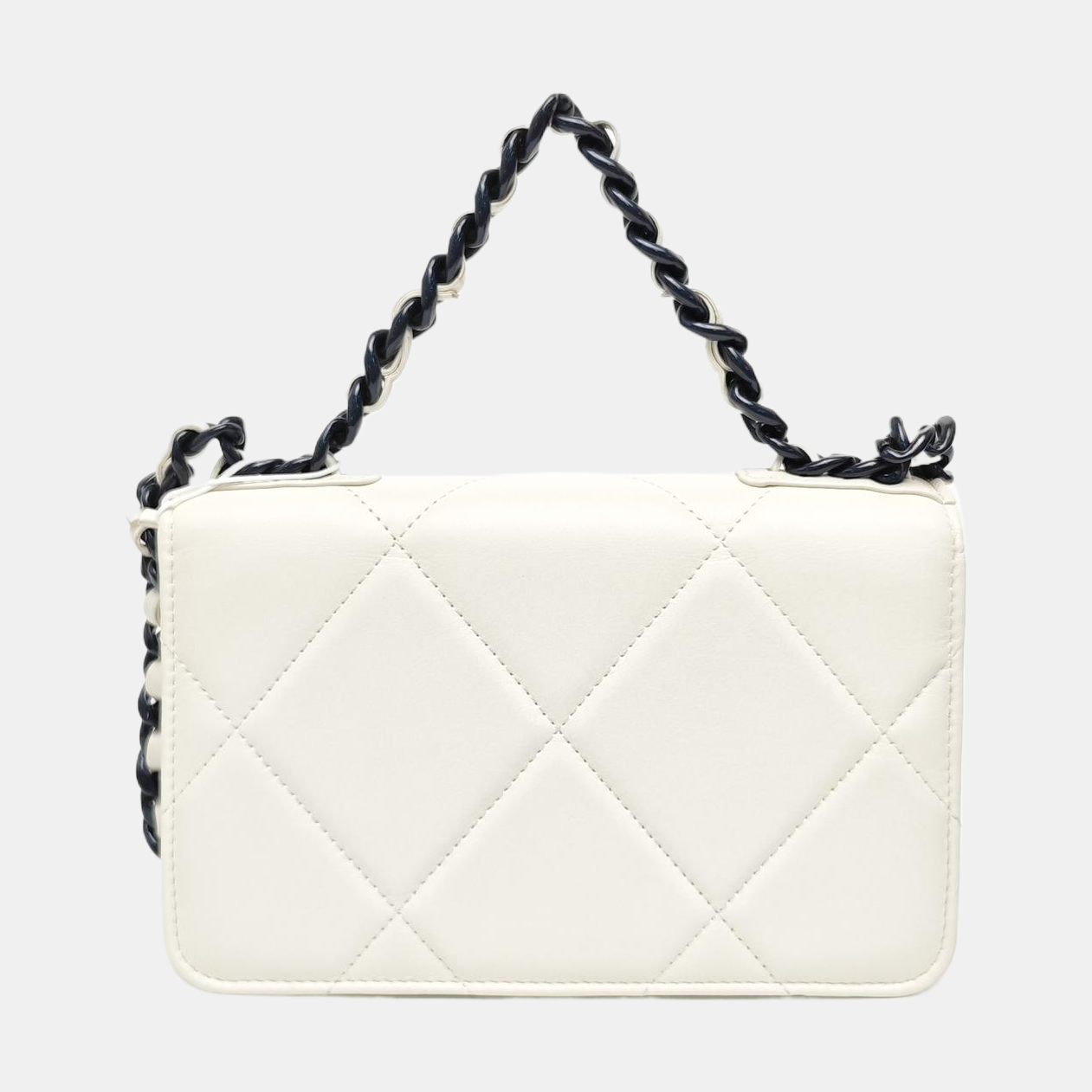 CHANEL 19 Small Quilted Lambskin White