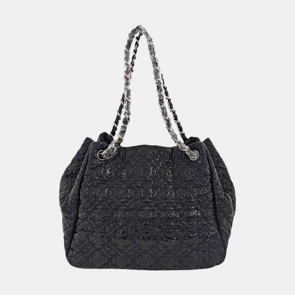 Quilted Calfskin Top Handle Bag Blue