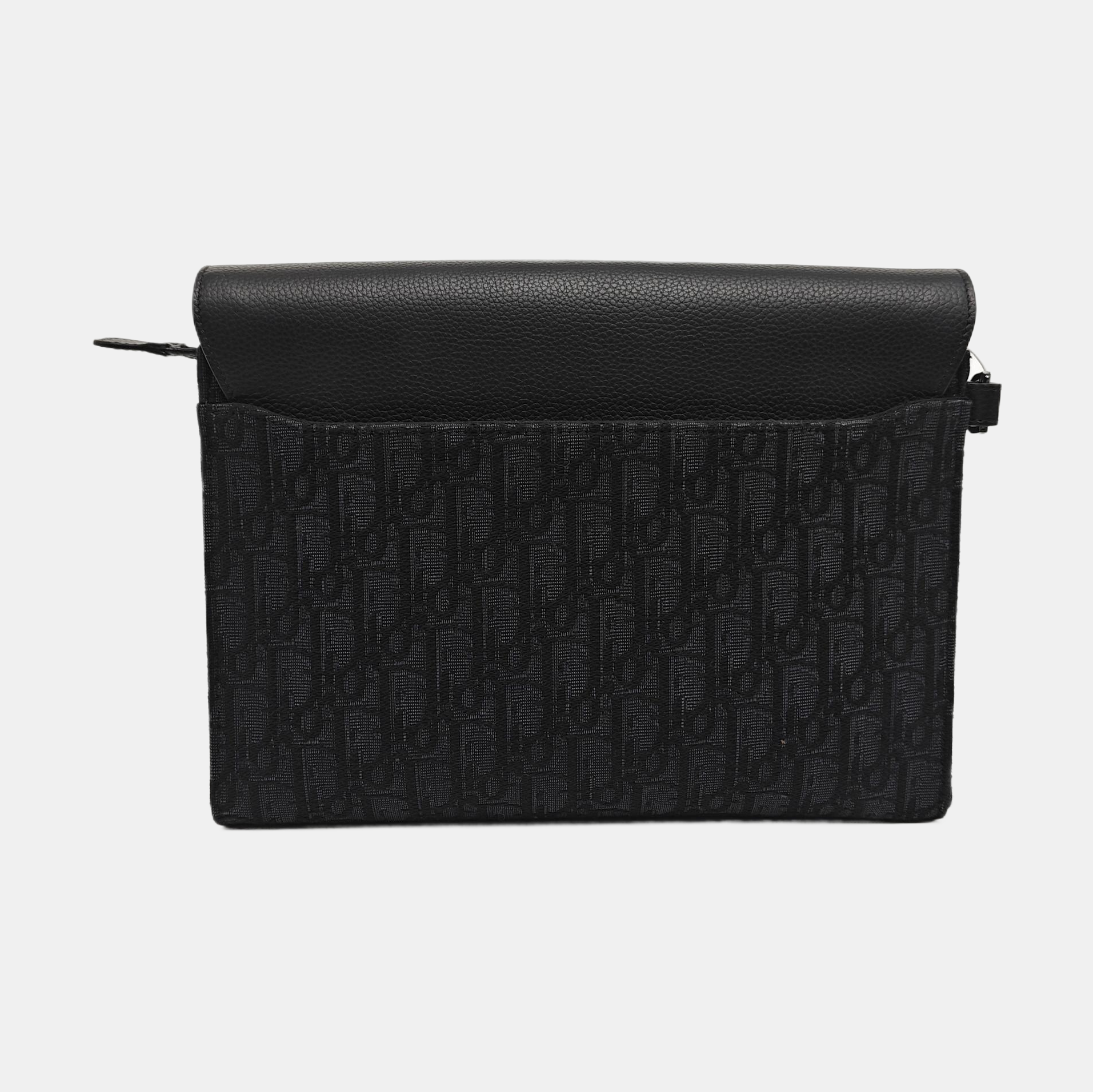 Saddle Medium Oblique Canvas Black