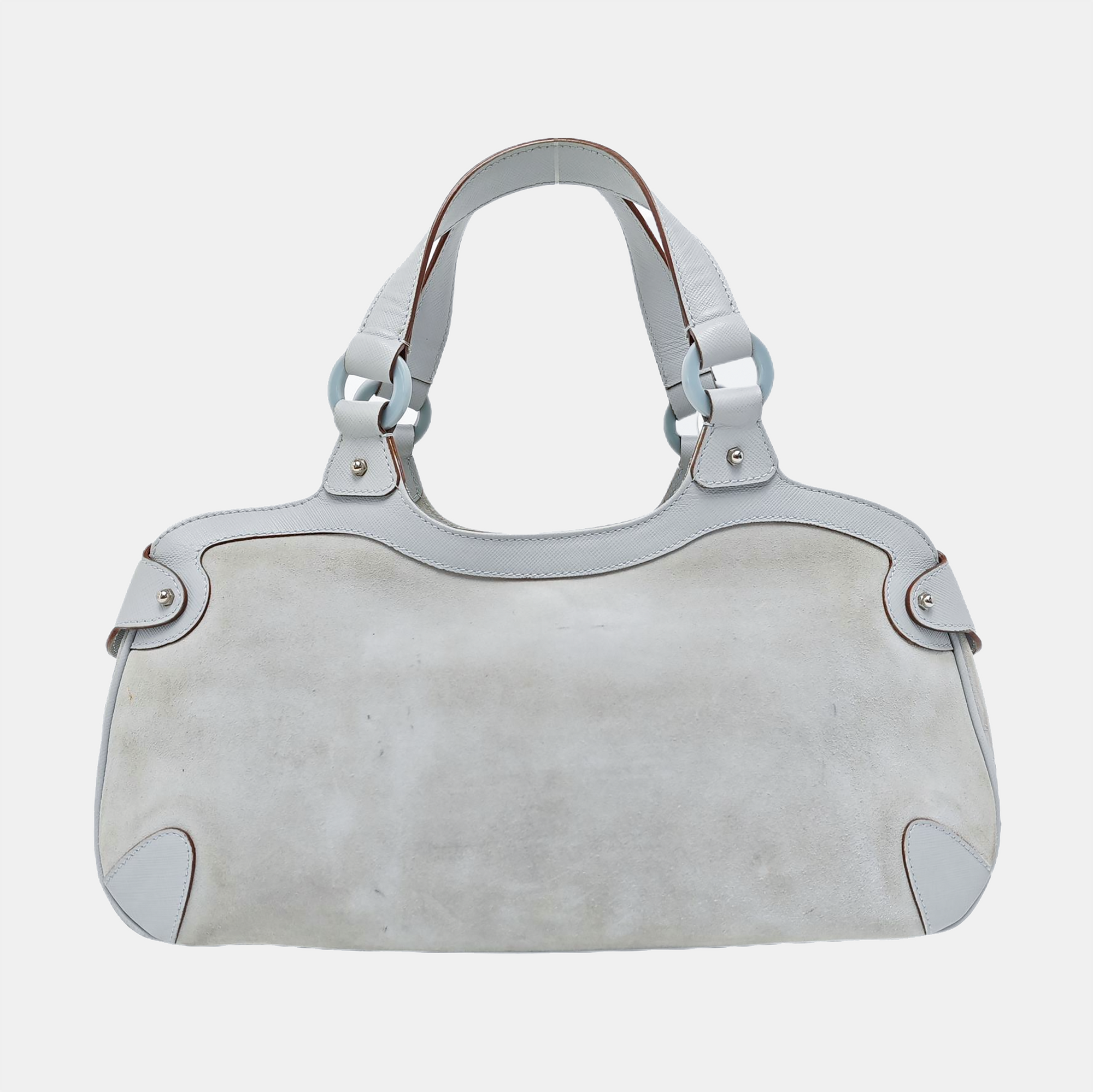 Suede Top Handle Bag Blue
