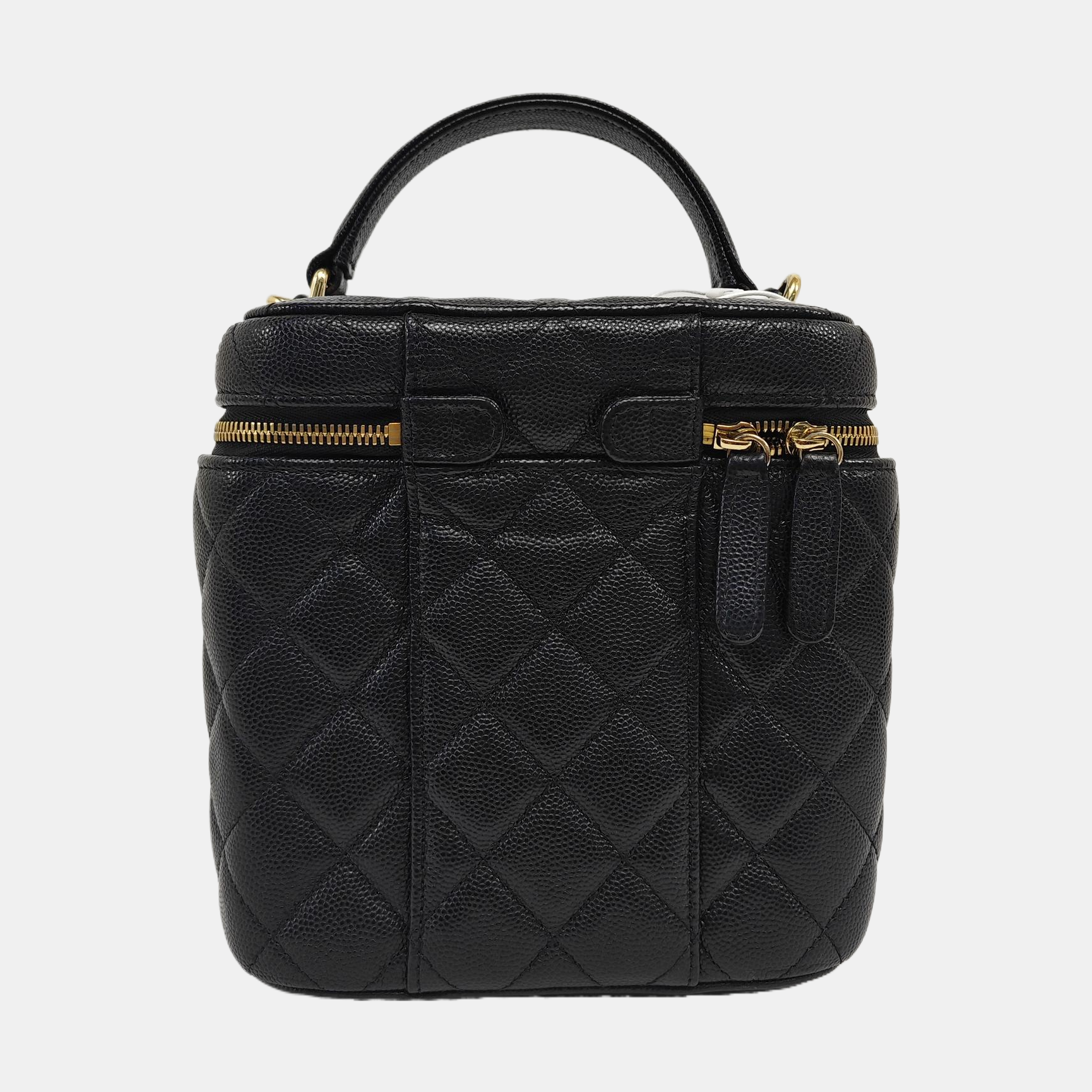 TRENDY CC Quilted Grained Calfskin Black