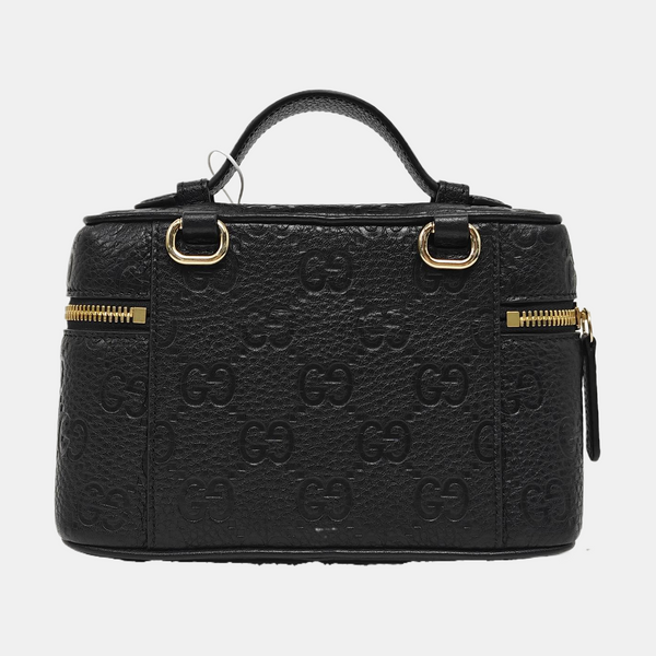 GG Emblem Super Mini Monogram Calfskin Black